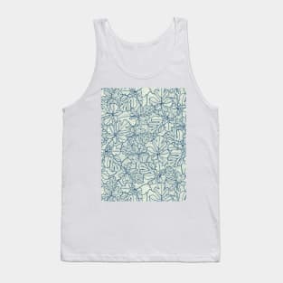 Funky Leaf Line Art Seamless Surface Pattern Design Tank Top